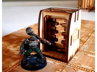 Stygian Undercroft Half Wall with Door for 3mm laser cut MDF by Bilbostomper