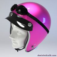 PINK Retro Motorcycle Helmet