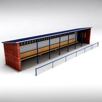 Baseball stadium dugout bench3d model