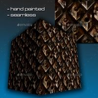 Seamless Hand Painted Rusty Damaged Scale Mail
