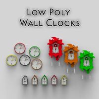 Low Poly Wall Clocks