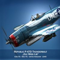 Republic P-47 Thunderbolt - Ole Miss Lib3d model