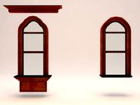 Old Elegant Historical Windows Low Poly3d model
