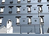 New York City Fancy Building Facade - NO Textures3d model