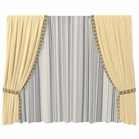 Curtains Yellow 0033d model