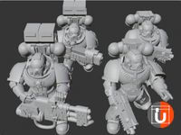 Angelic Space Soldiers with Heavy Weapons by PhysUdo