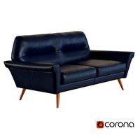 West Elm Denmark Leather Loveseat3d model