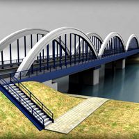 Arch Bridge suspended3d model