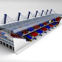 Stadium seating tribune wide high detail3d model