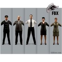 AIRPORT PEOPLE- 5 RIGGED 3D FBX MODELS (MeApFBX001a)