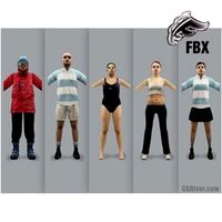 ATHLETE (SPORTS)- 5 RIGGED 3D FBX MODELS (MeSpFBX002b)