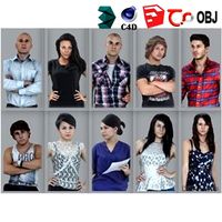 10 High Quality Still 3D Humans - MeMsS002HD2 - AXYZ Design Ready-Posed Model Pack