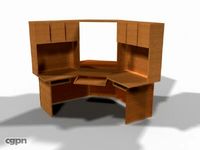 Corner Computer Desk (LP)3d model