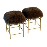Pair of Italian Brass Stools3d model