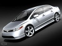 Honda Civic 2008 sedan midpoly3d model