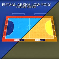 Futsal court arena low poly3d model