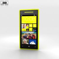 HTC Windows Phone 8X Limelight Yellow3d model