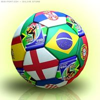 Soccer ball with flags or National Teams Cup 2010 3D Model