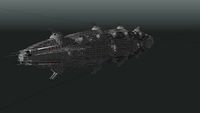 Hunter class frigate 1km long 14 quad railgun turrets