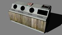 Four seperate trashcans