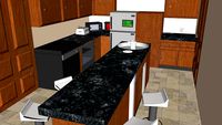 3d kitchen with appliances