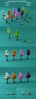 Low poly pack of Trees and Bushes
