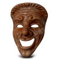 Theatre Comedy Mask Red Marble 3D Model