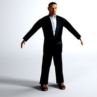Low Polygon Man in Suit
