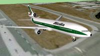 Alitalia MD-11 takeoff from Rome, Italy.