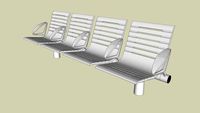 Forms+Surfaces Tecno RS Seating, four backed seats, angled armrests, cylindrical mounting posts