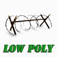 Low poly barbed wire barricade3d model
