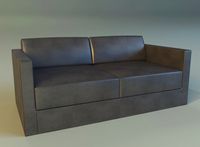 Sofa leather black modern3d model