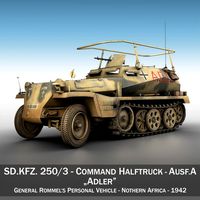 SD.KFZ 250 3 - Adler - Halftrack command variant3d model