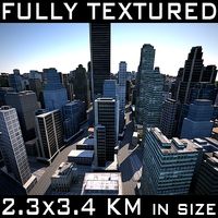 LowPoly City Textured3d model