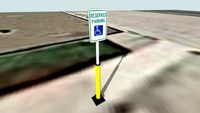 ADA Handicap Parking Bollard Sign
