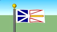 Newfoundland & Labrador flag with Flagpole