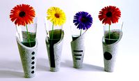 4 elements concrete vases