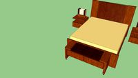 cama criado abajour pé-de-cama detalhados em tamanho real