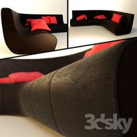 Leather modular sofa