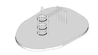 Metal Monkey Bars with 3 Pole Rocket Ship