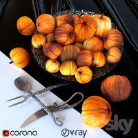 Dish with pumpkins