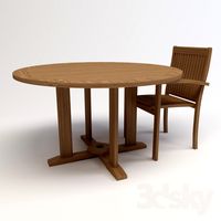 table and chair with armrests Elite Rattan