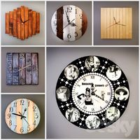 Collection of wall clocks handmade