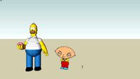 Giant Stewie Griffin and Giant Homer Simpson
