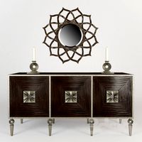 Artisan media cabinet with wall mirror