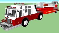 Fire Tiller Trailer truck (Maine)