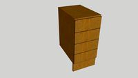 WIDE FRAME OAK KITCHEN RANGE - 4 DRAWER BASE UNIT