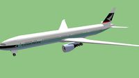 Cathay Pacific Boeing 777 Approaching Chep Lap Kok Airport, Hong Kong.