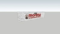 Barda pintada con anuncio partido politico