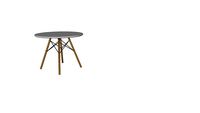 MESA EAMES JUNIOR COM BASE DE MADEIRA NATURAL - BRANCA - MIMOO TOYS